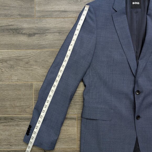 Hugo Boss Slim Fit Suit Men's Jacket Size 44L Pants 34x32 Blue Wool Blend - Picture 8 of 16